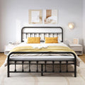 Black Full Size Metal Bed Frame with Headboard R679
