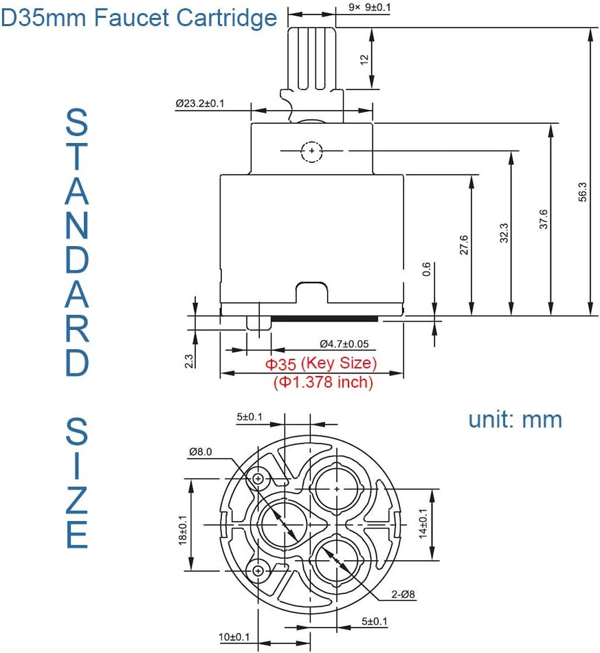 35mm Ceramic Faucet Cartridge Replacement H251811