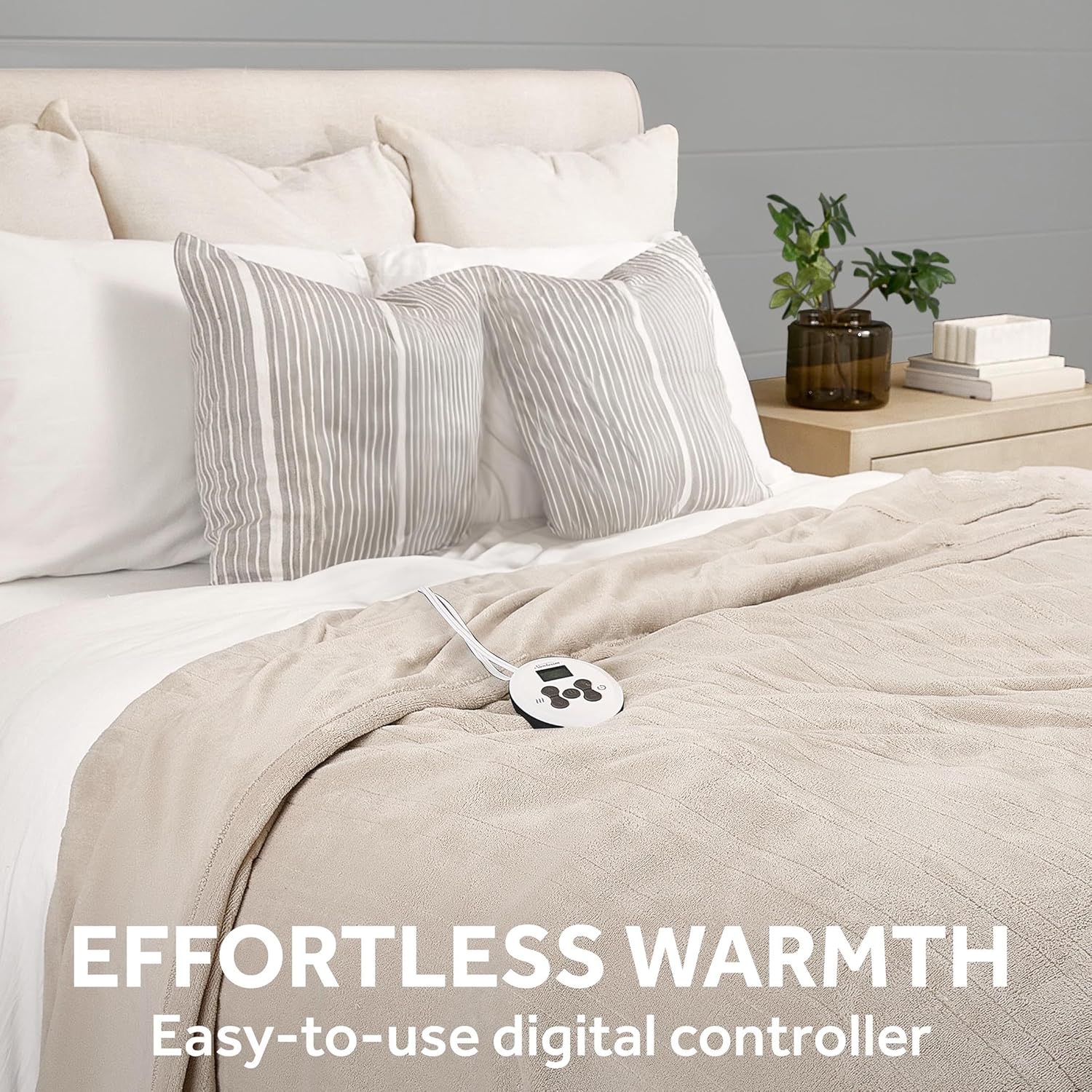 Champagne Heated Blanket Twin C36452