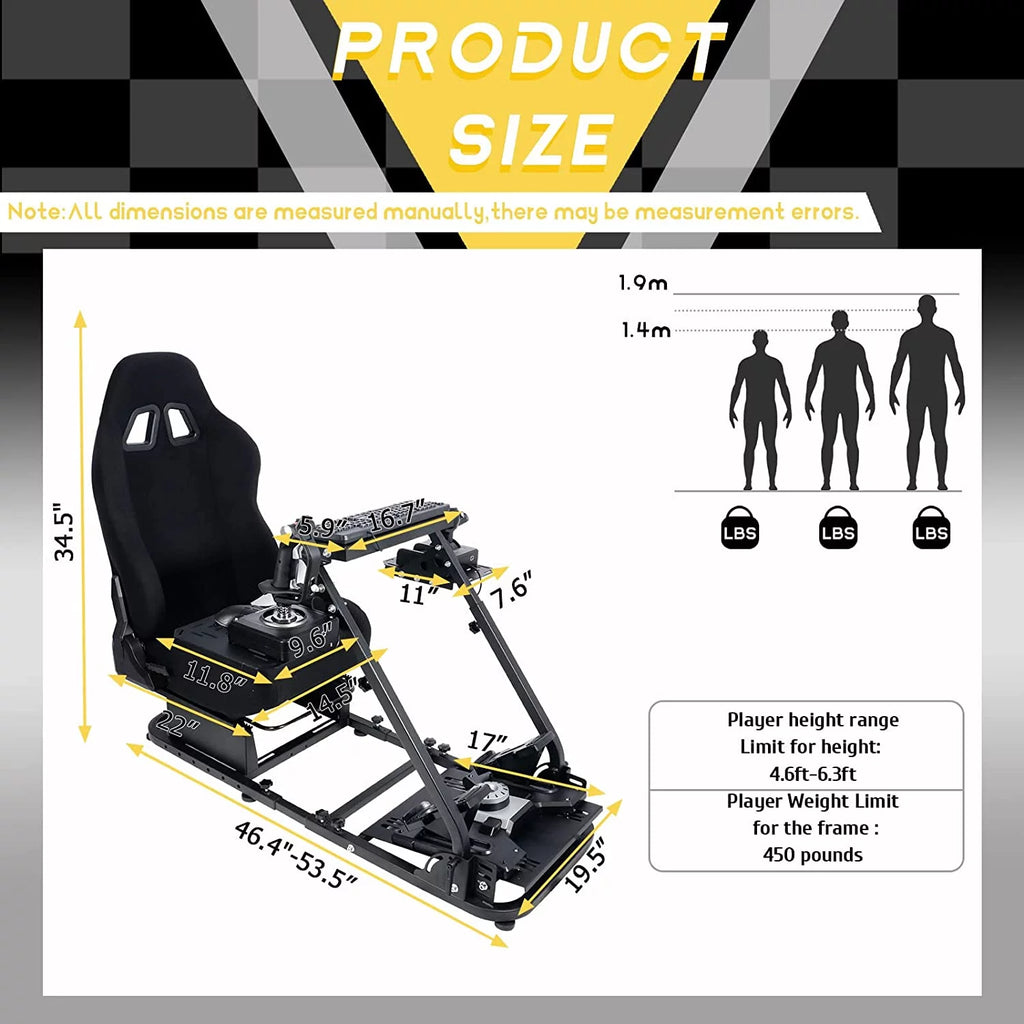 Foldable Flight Racing Simulator Cockpit with Game Seat O4277