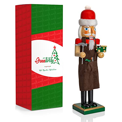 Red and Green Wooden Nutcracker Doll 15" M5700