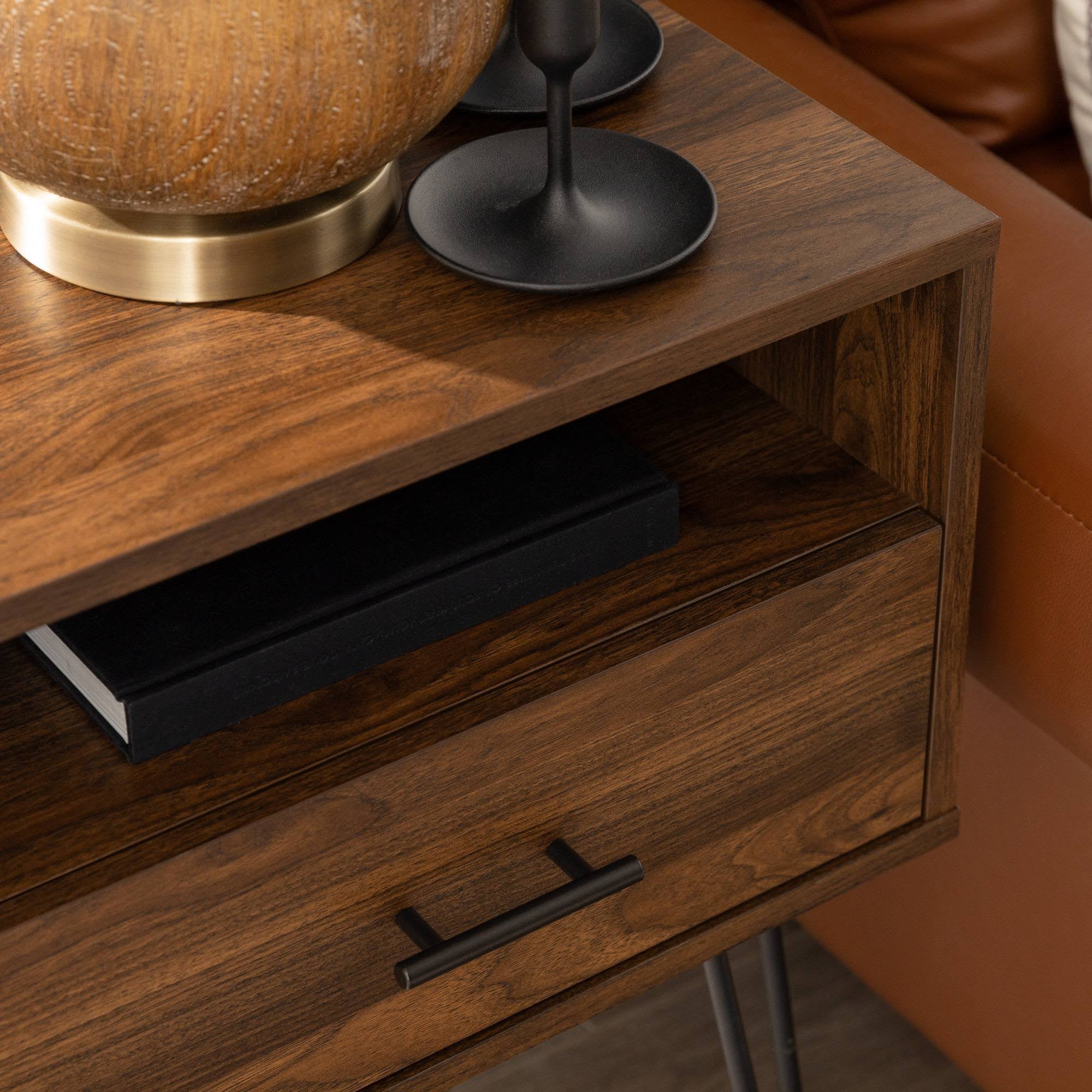 Dark Walnut Single Drawer Side Table K864