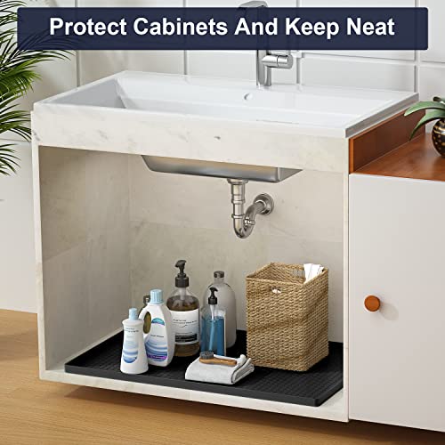 34" x 22" Flexible Silicone Under Sink Liner with Drain Hole Z591424