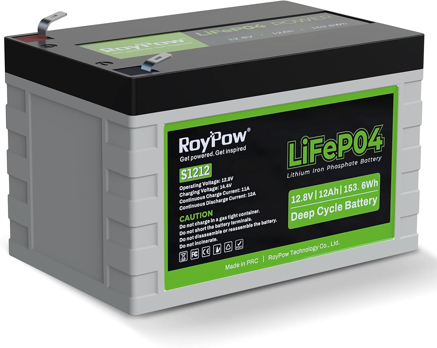 12V 12Ah Deep Cycle LiFePO4 Battery, Pack of 2 W17697
