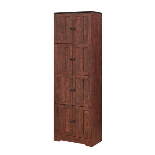 Corner Curio Cabinet with Adjustable Shelves and Mirrored Back S291
