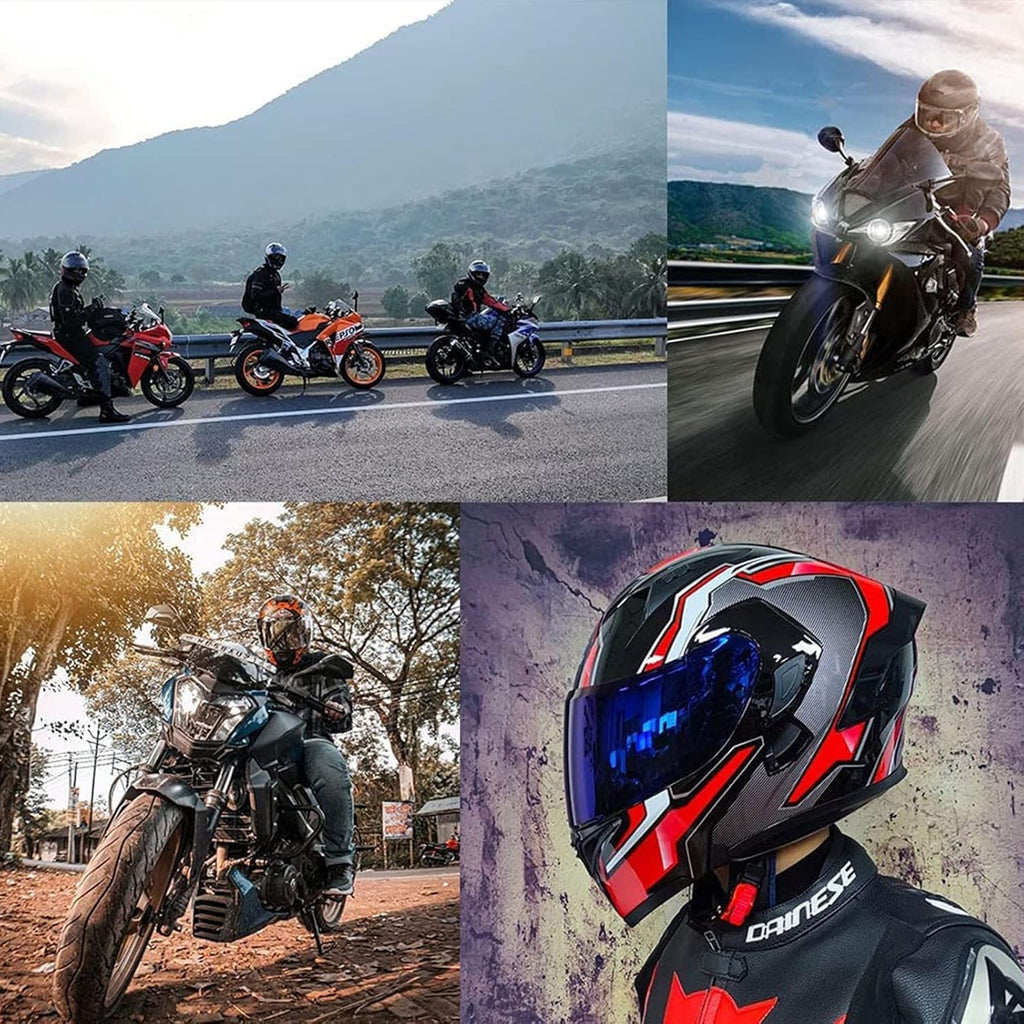 Full Face Flip Up Modular Dual Visor Motorcycle Helmet M6128
