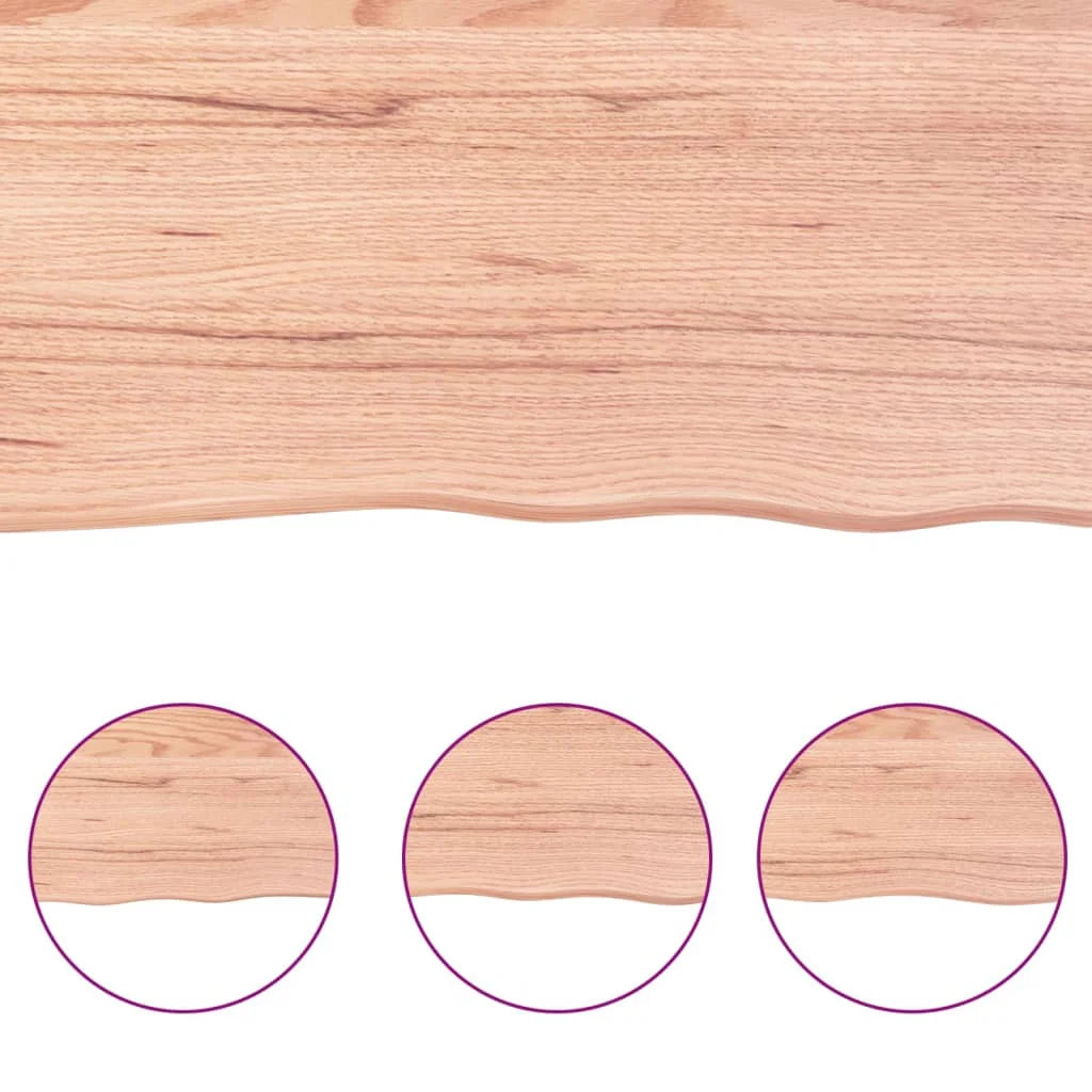 Treated Solid Wood Live Edge Table Top Light Brown 31.5"x19.7"x(0.8"-2.4") N478