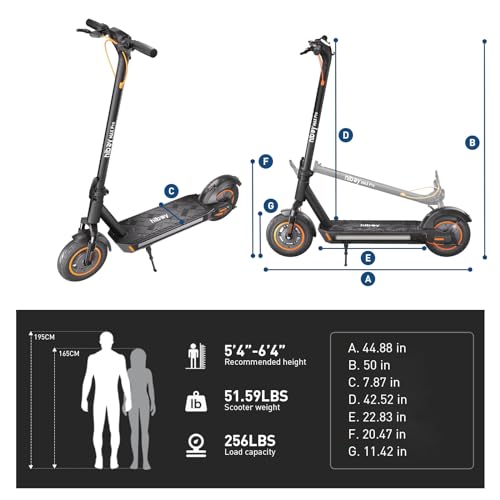 Electric Scooter, 46.6 Mi Long Range, 22 MPH, 650W Motor, 11'' Pneumatic Tires, Dual Suspension, 265lbs MAX Load Q504942
