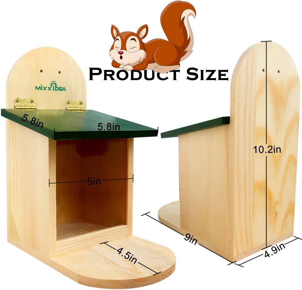 Wooden Squirrel Feeder Box with Umbrella Q158212