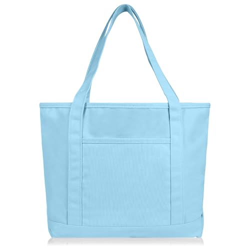 20" Solid Color Cotton Canvas Shopping Tote Bag O810