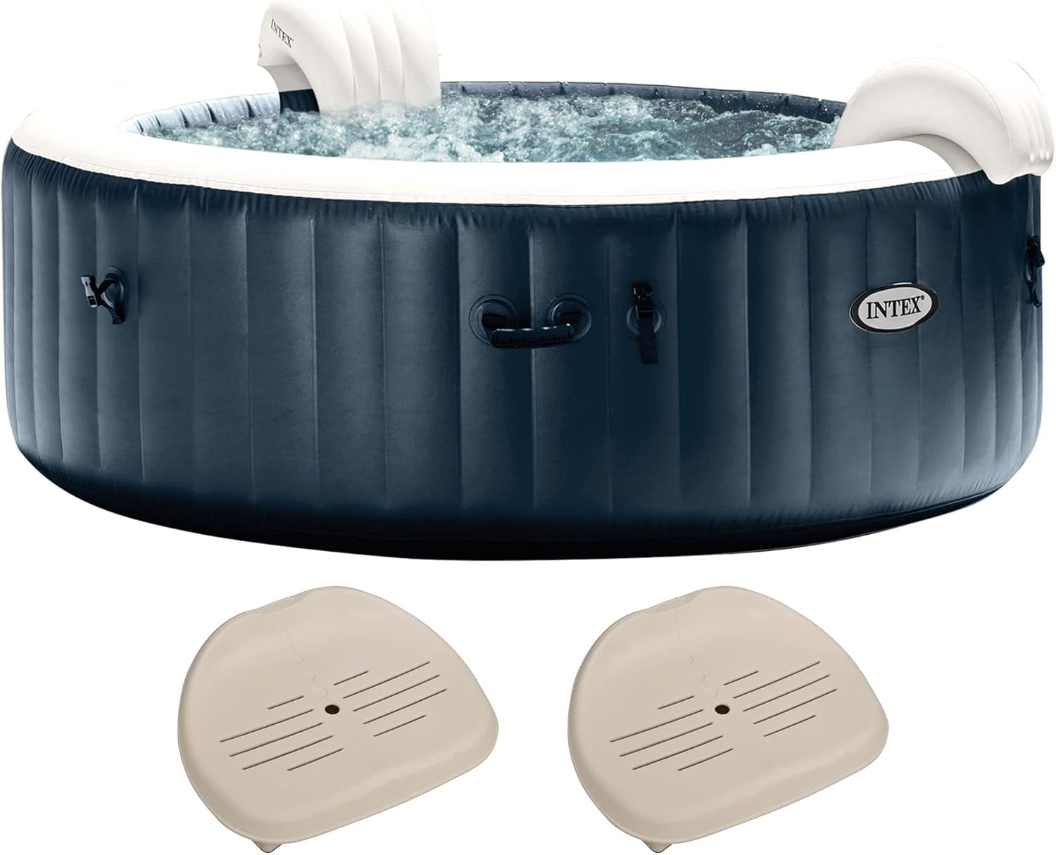 Portable Inflatable Hot Tub, 85" x 28" with Set of 2 Seats N45106