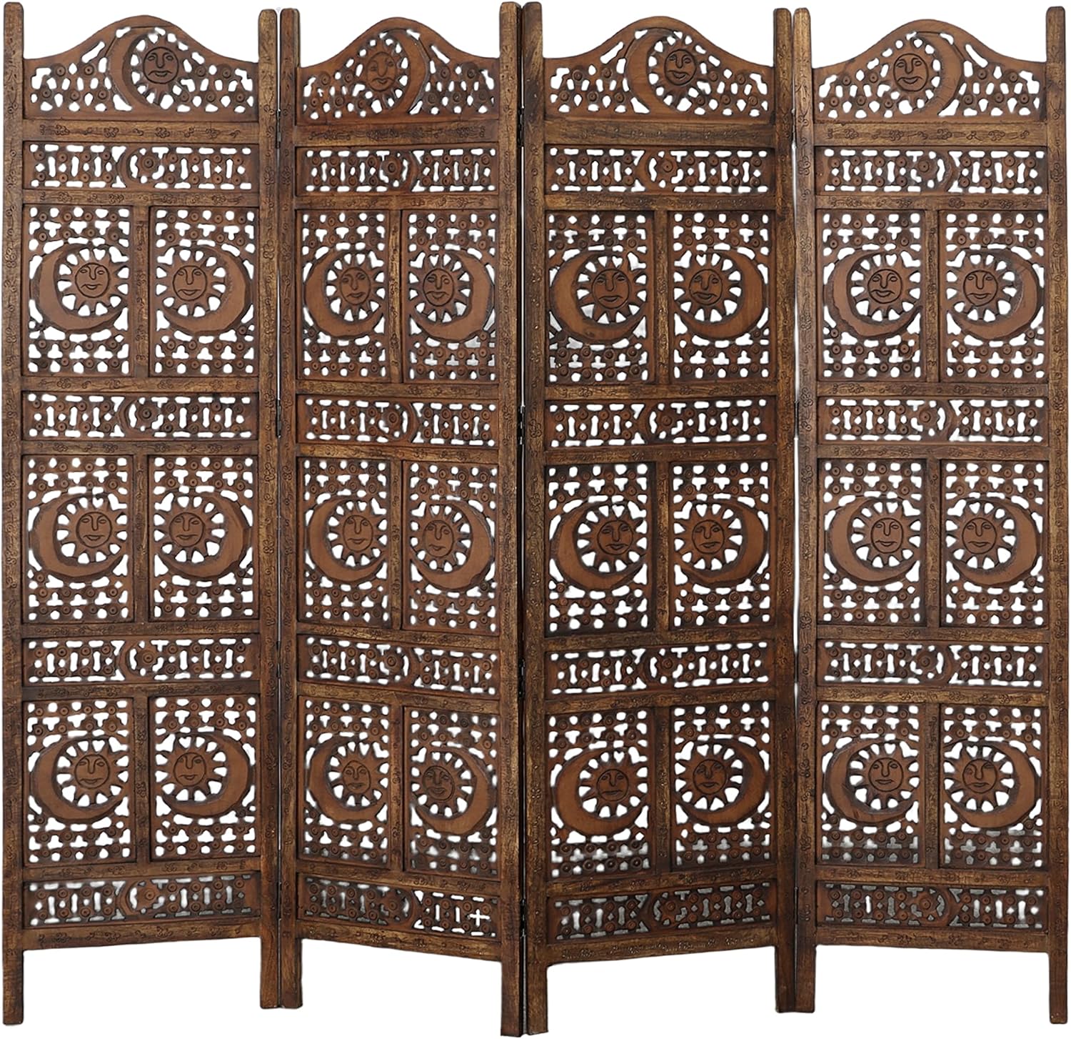 4 Panel Wooden Room Divider V7340