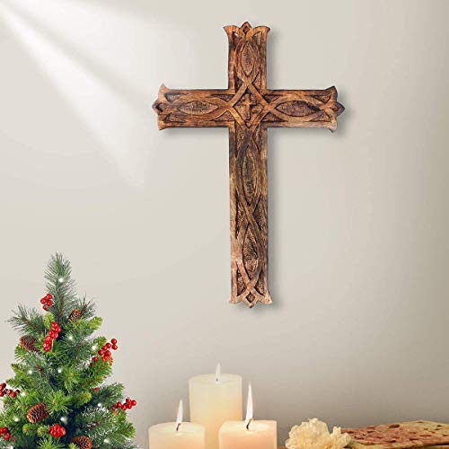 18 x 12 Inches Wooden Crucifix Cross Wall Hanging X755995