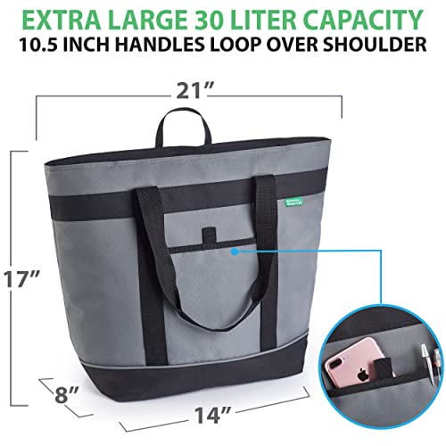 Jumbo Insulated Cooler Bag (Charcoal) with HD Thermal Insulation C28951