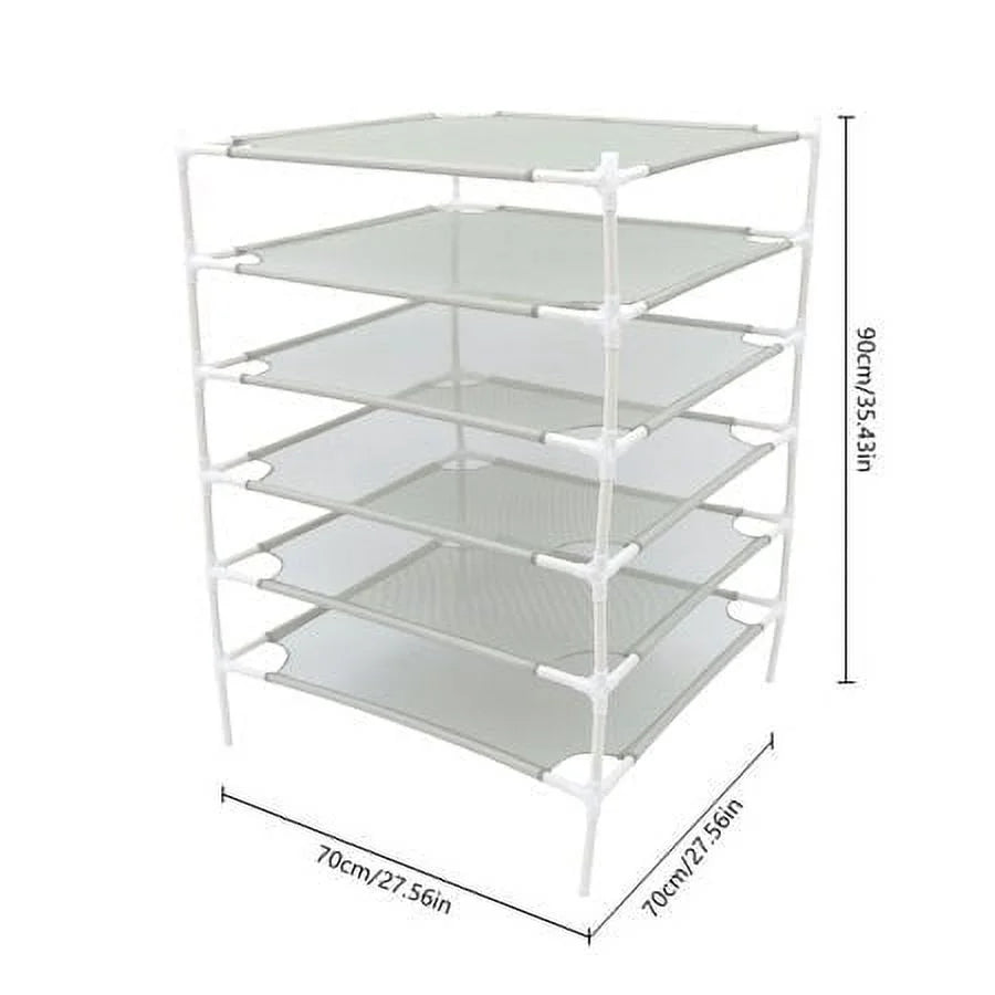 6-Layer Stackable Mesh Clothes Drying Rack Q978