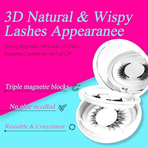Magnetic Eyelashes with Applicator, Reusable Glue-Free Eyelashes Kit W7548