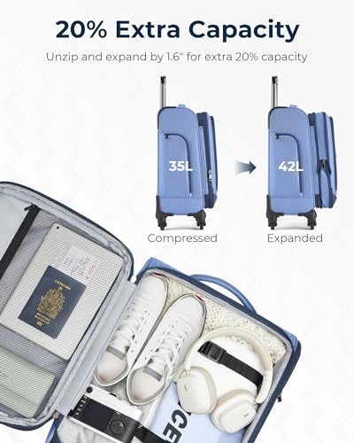 Gray 20 inch Softside Carry-On Luggage with Spinner Wheels N517933
