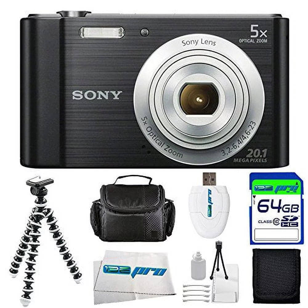 Black Digital Camera with 64GB Accessory Bundle H35907