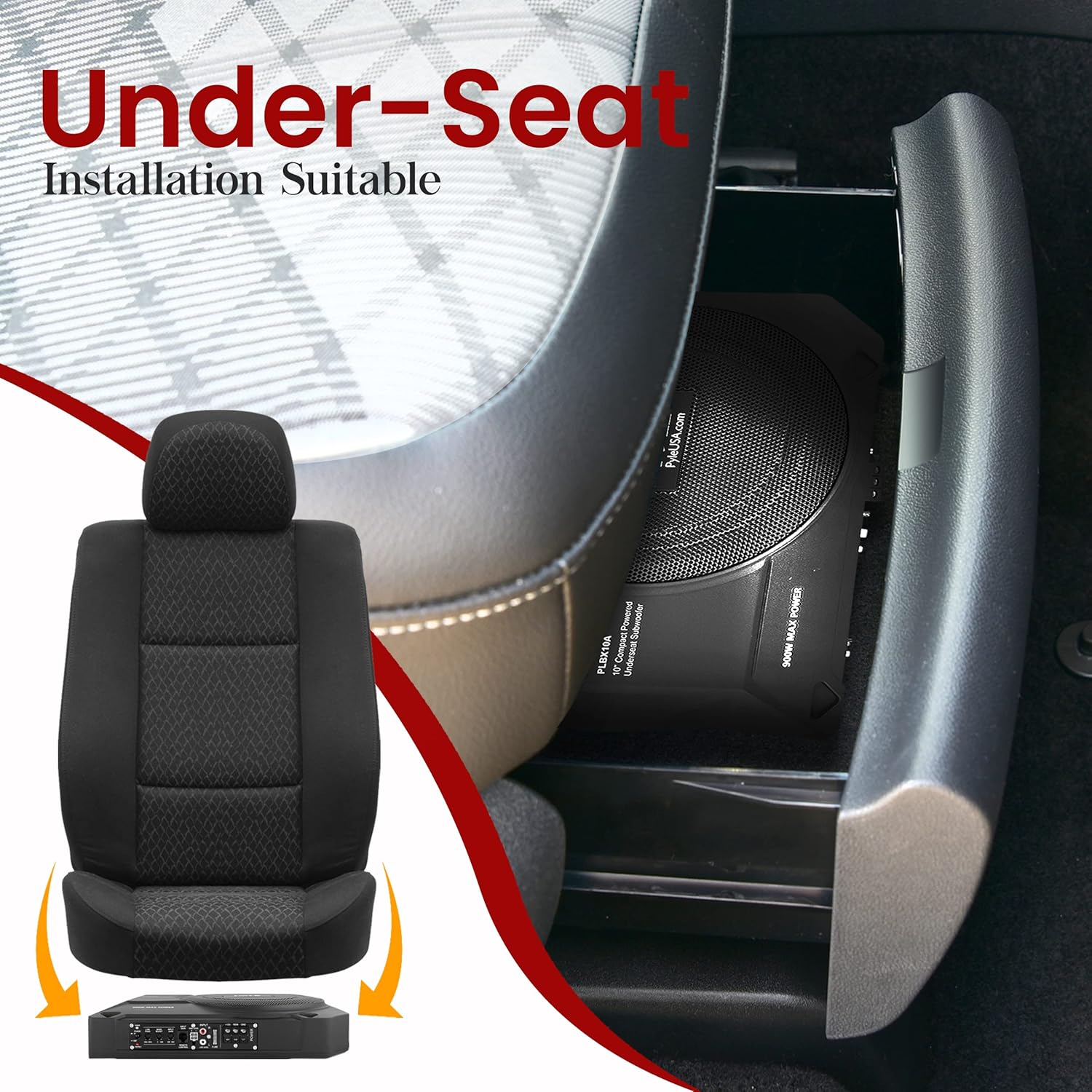10-Inch Low-Profile Amplified Subwoofer System L708