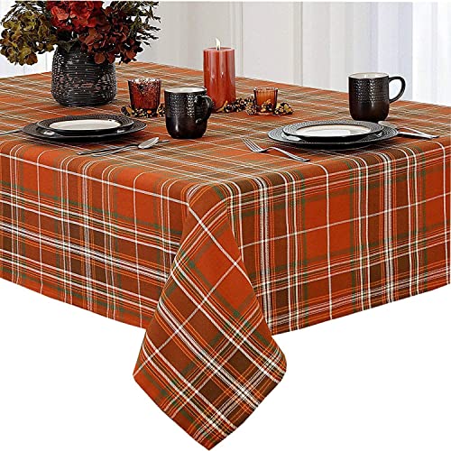70 Inch Round 100% Cotton Plaid Tablecloth W23065