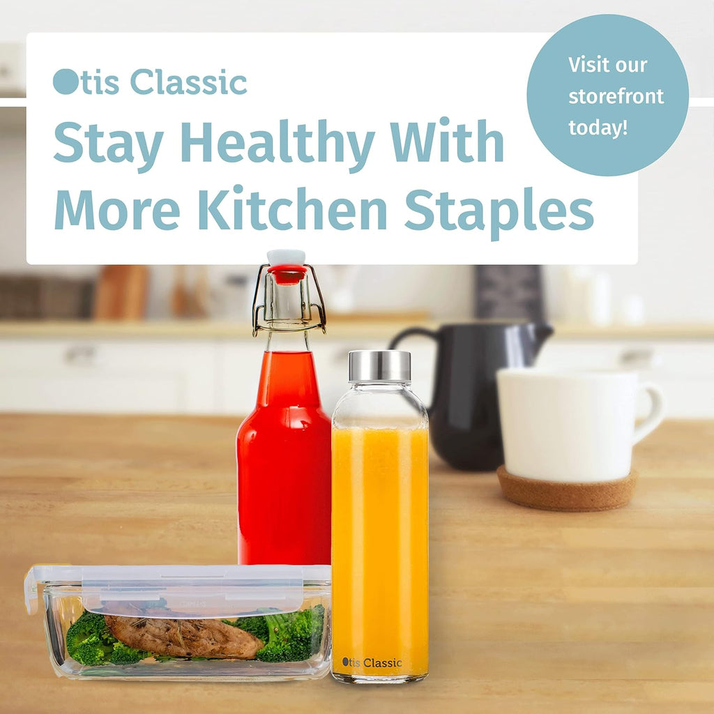[4-Pack 28oz] Glass Food Storage Containers with Locking Lids H8599