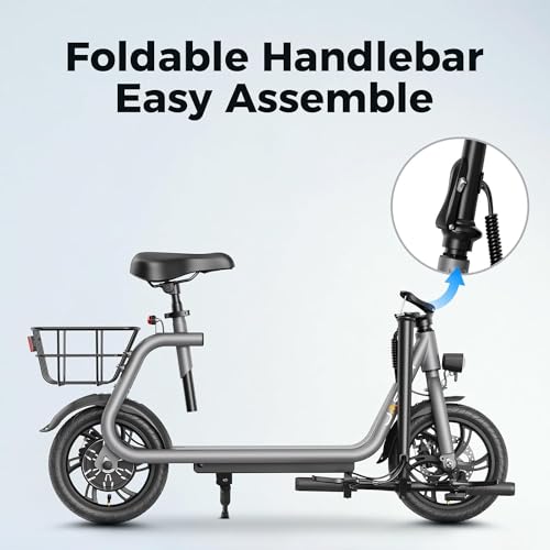 Electric Scooter with Seat, Foldable E-Scooter, Dual Disc Brakes F225