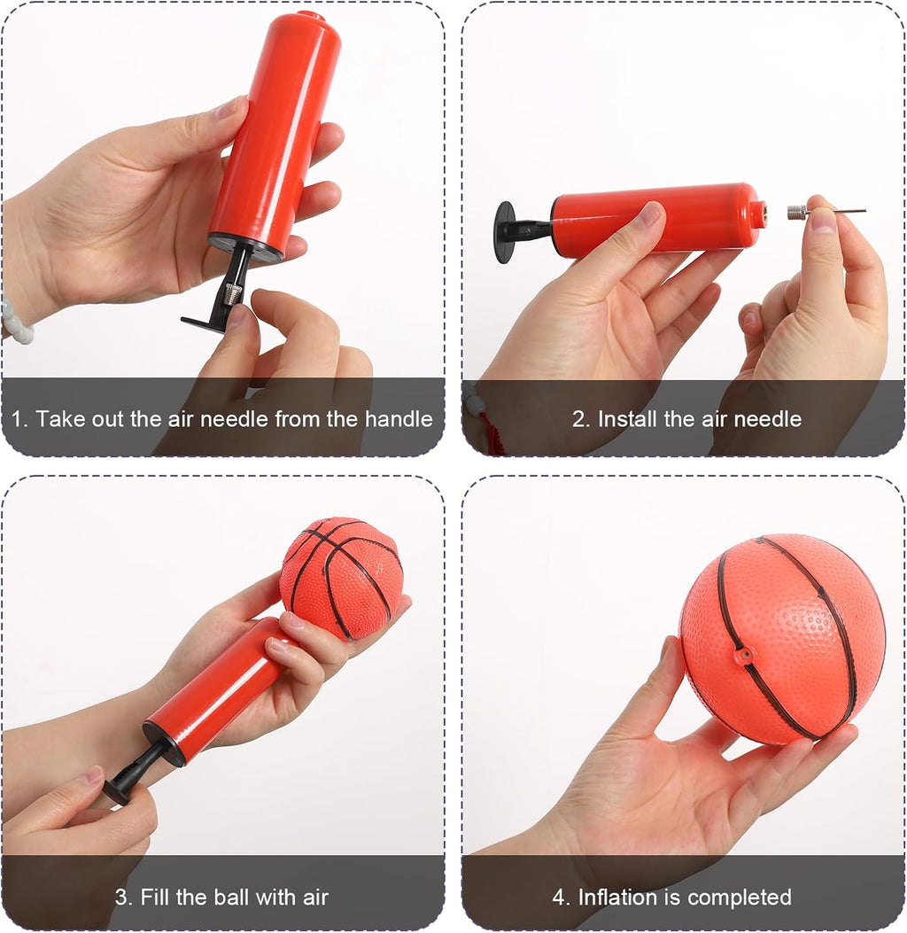 Waterproof Trampoline Basketball Hoop Set with Mini 3 Basketballs and Pump G4093