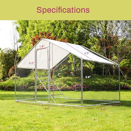 Large Metal Chicken Coop with Anti-UV Cover K88880