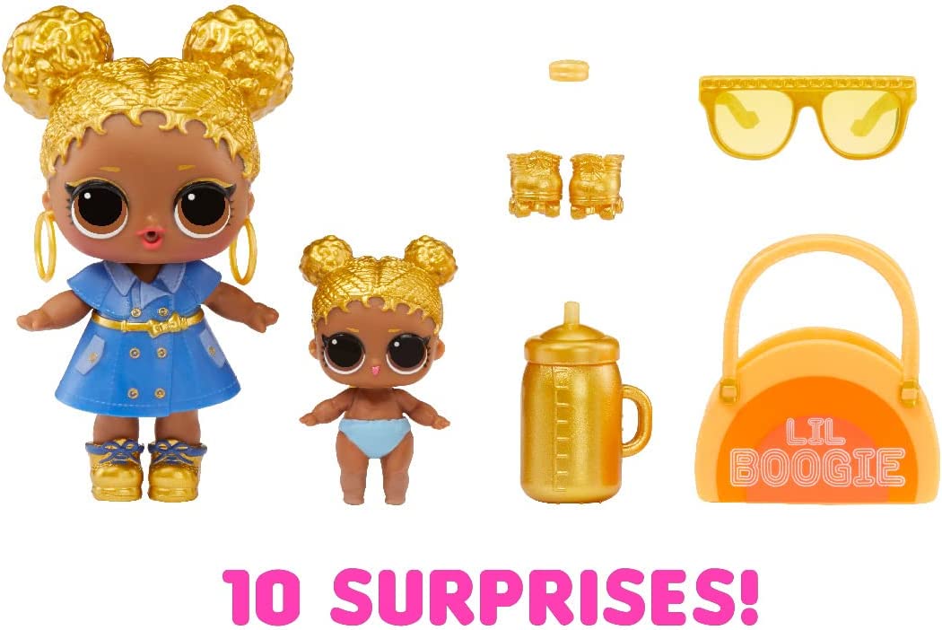 LOL Surprise! Confetti Pop Birthday Sisters doll with Lil Sister, 10 surprises, accessories, limited edition doll, present box packaging W3233
