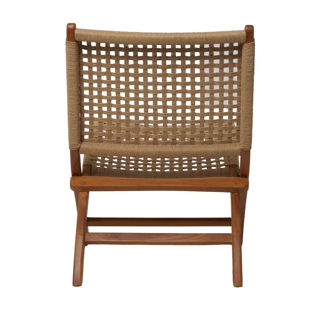 Brown Wood Handmade Woven Lounge Chair R686