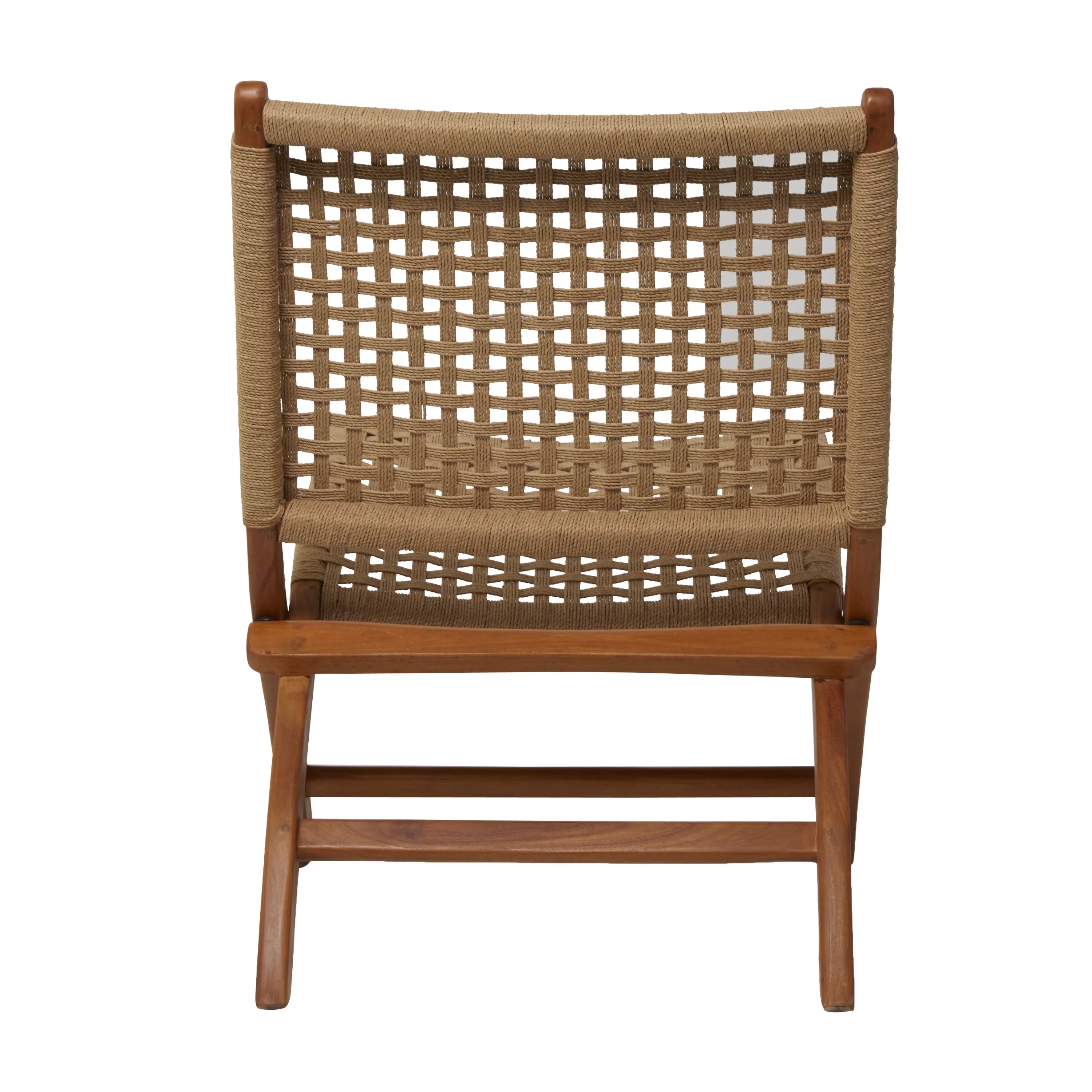 Brown Wood Handmade Woven Lounge Chair R686