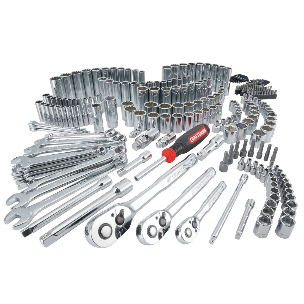 1/4, 3/8 and 1/2 in. Drive Metric and SAE 6 and 12 Point Mechanic's Tool Set 308 pc. E279