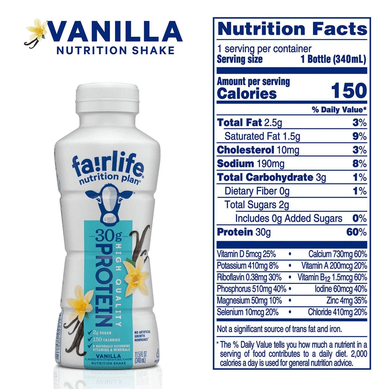 Vanilla High Protein Shake, 12 Pack Of 11.5 Fl Ounce Bottles Z474
