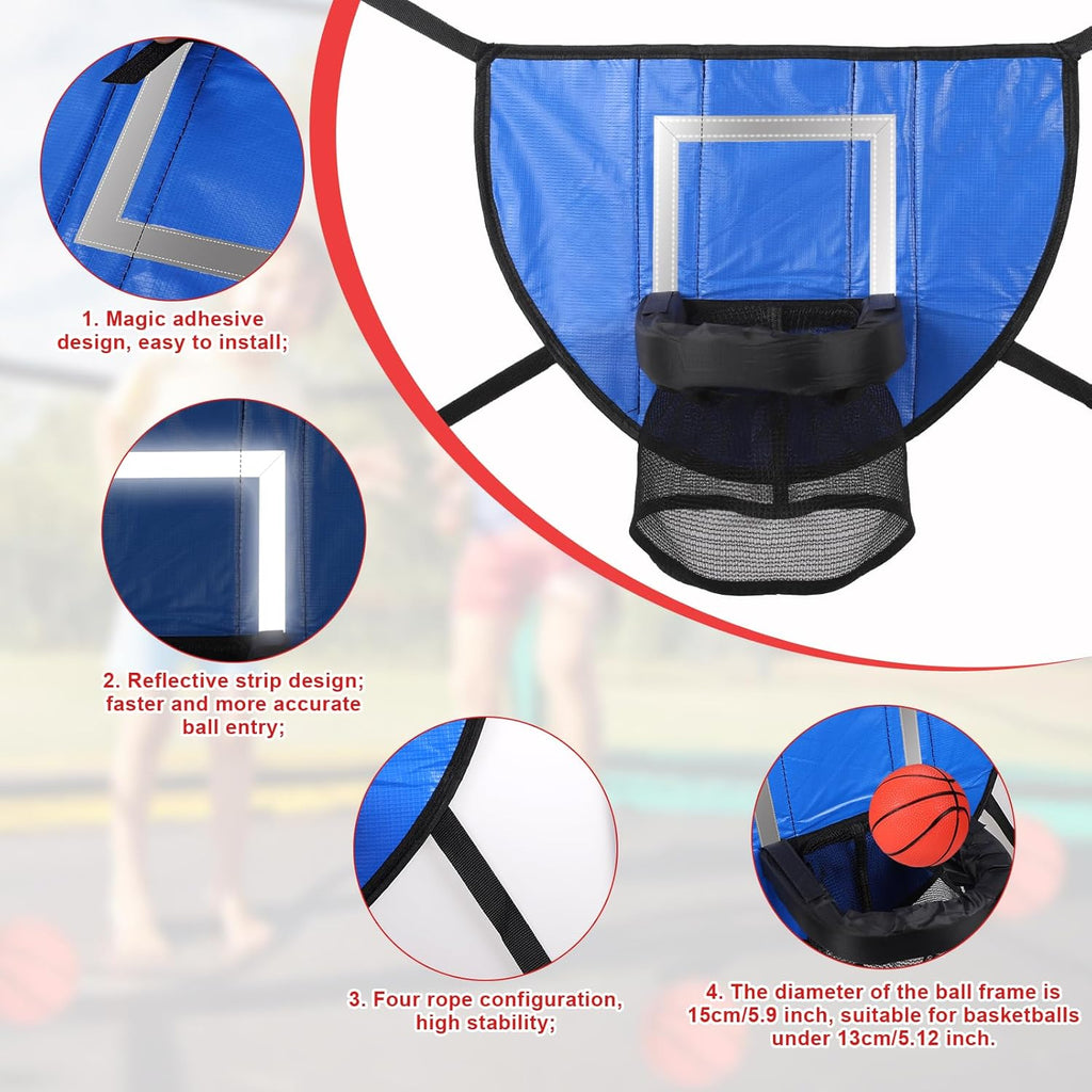 Waterproof Trampoline Basketball Hoop Set with Mini 3 Basketballs and Pump G4093