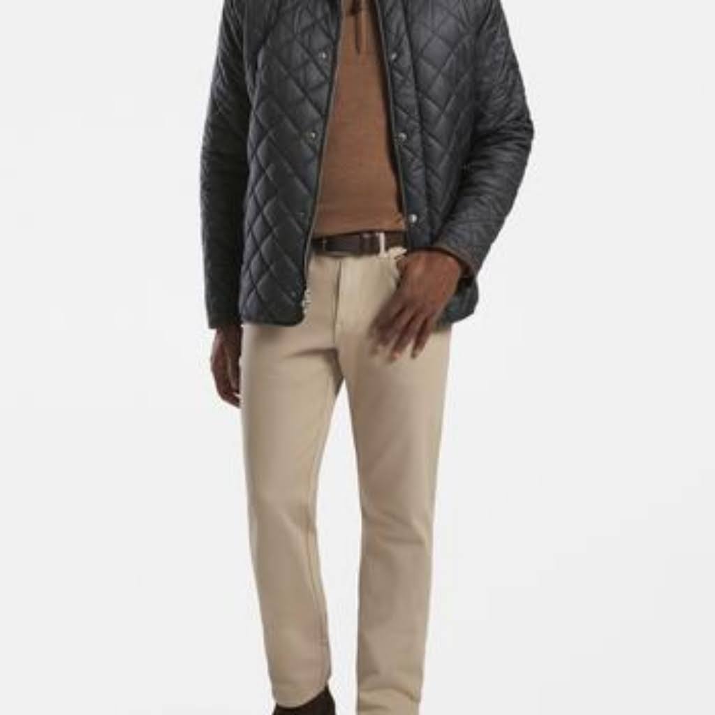 Black Quilted Travel Coat P46517