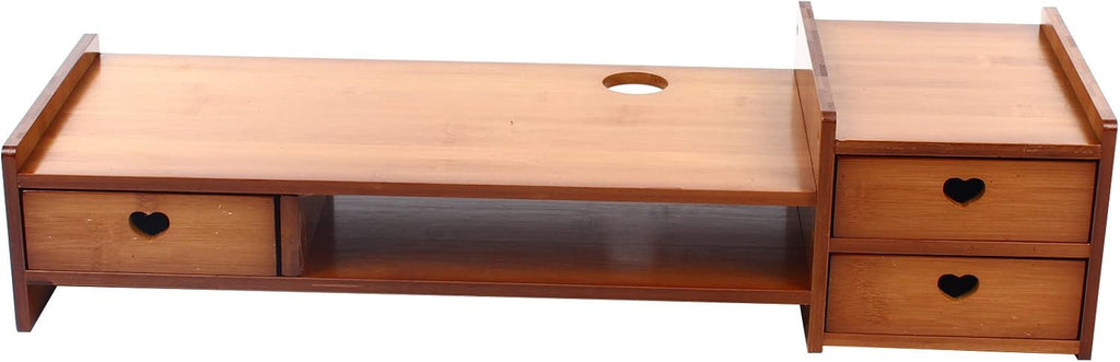 Bamboo Monitor Stand with 3 Drawers H41931
