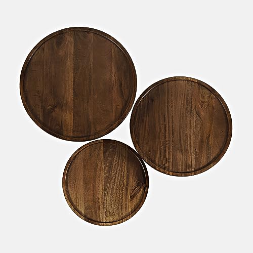 Set of 3 Solid Hardwood Round Nesting Tables Z1764