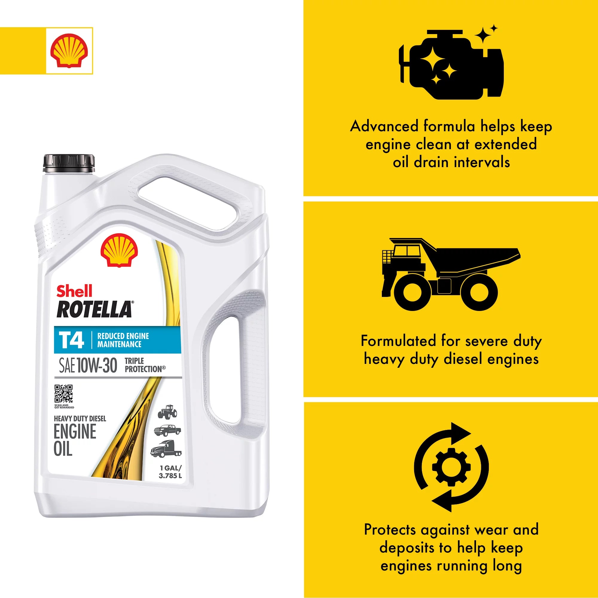 10W-30 Diesel Motor Oil, 1 Gallon, 3-Pack D335
