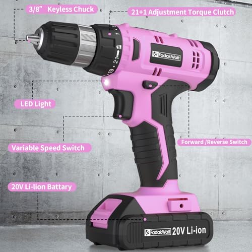 20V Cordless Electric Drill Set with Battery and Charger X1748
