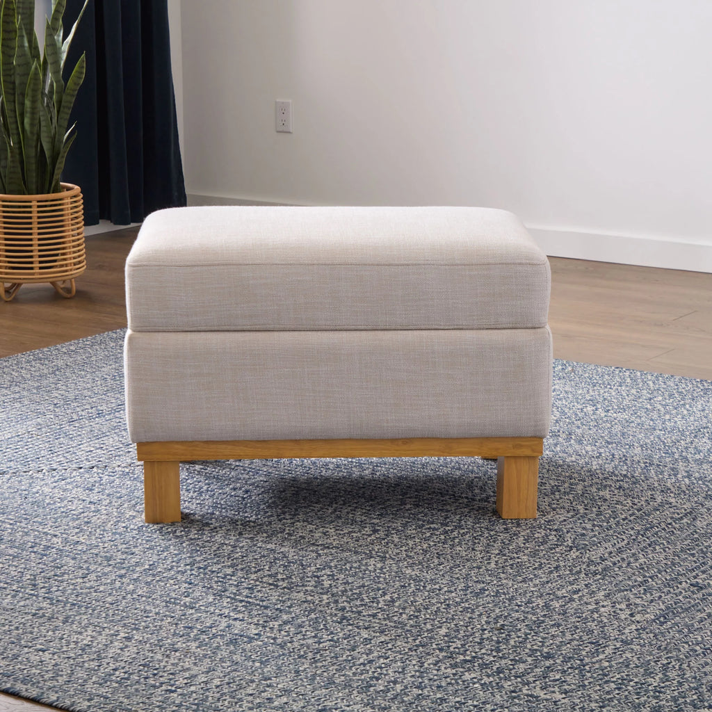 Upholstered Wood Base Storage Ottoman N986