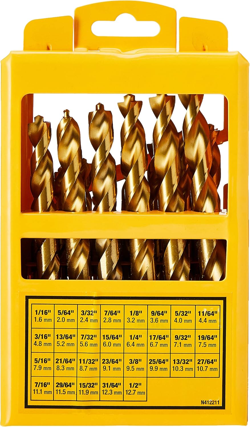 29-Piece Titanium Nitride Coated Drill Bit Set K81644