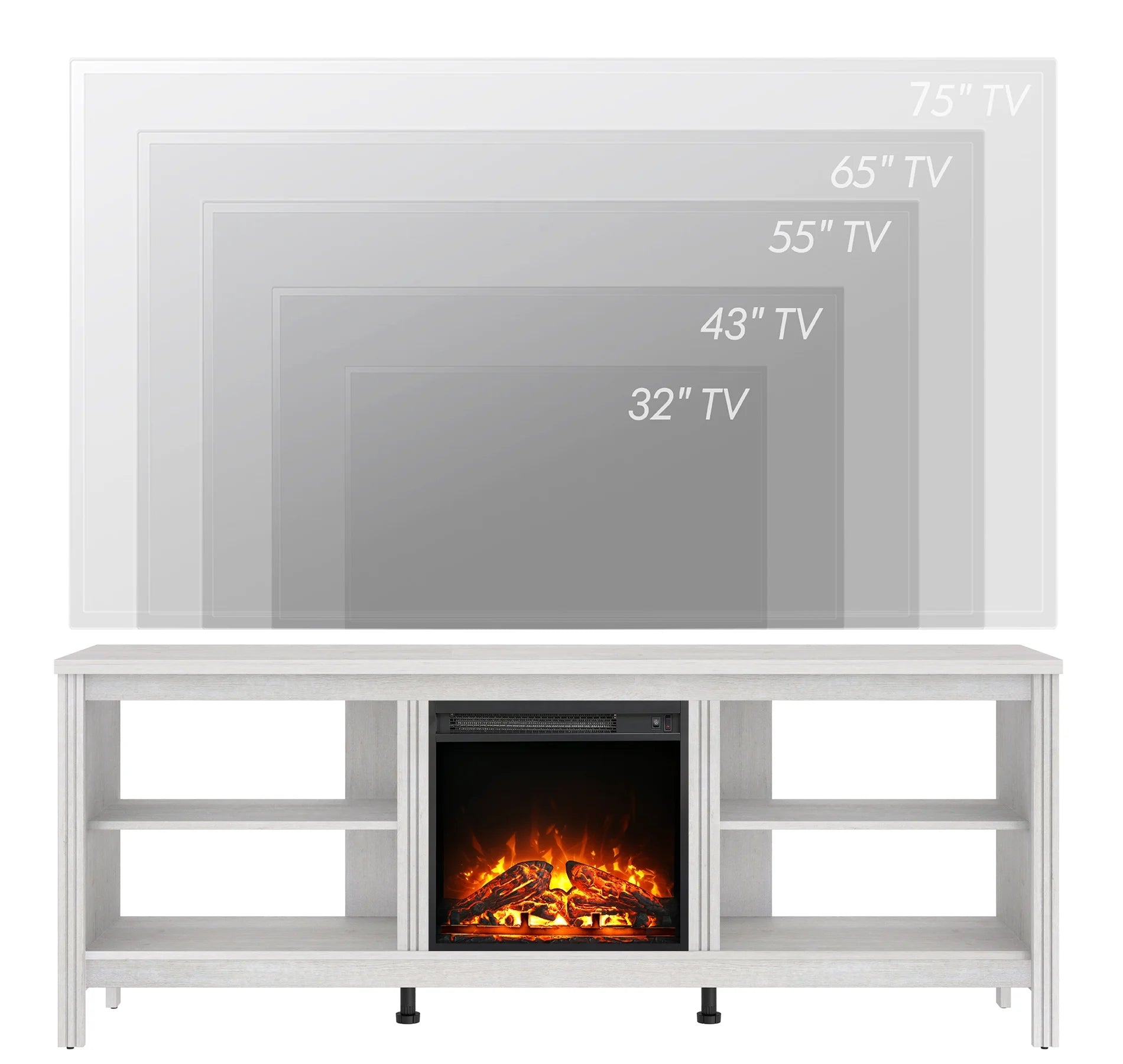 Black TV Stand with 8 Storages K667813