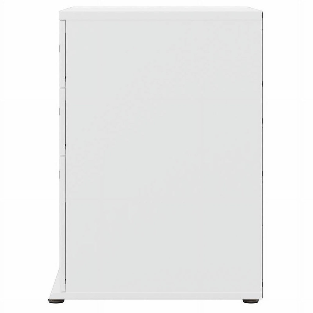White Engineered Wood Laundry Room Cabinet with Drawers M60926