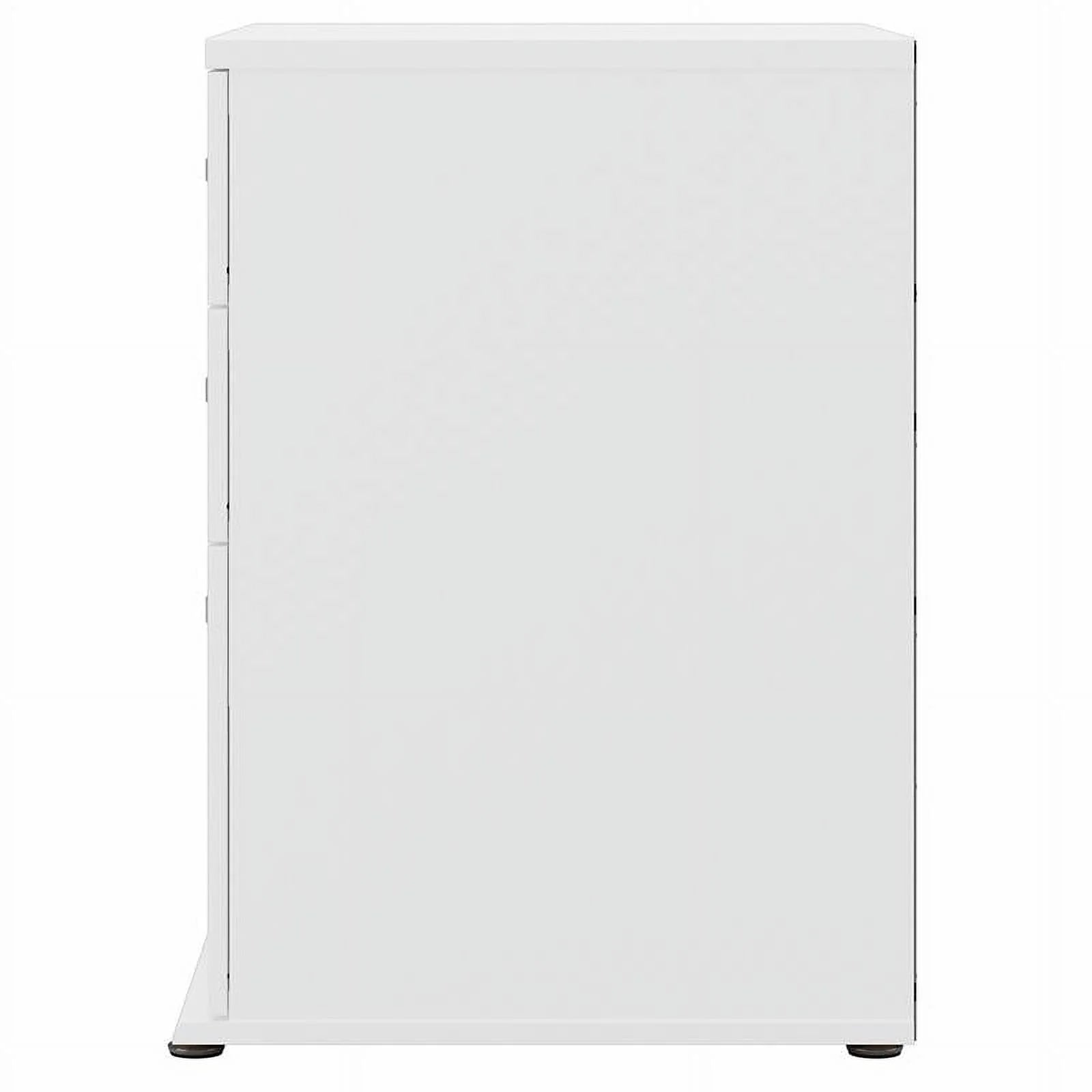 White Engineered Wood Laundry Room Cabinet with Drawers M60926