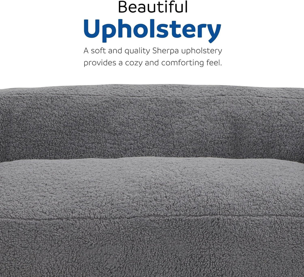 Gray Memory Foam Bean Bag Sofa Chair with Armrest D389