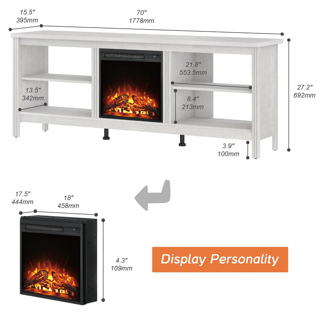 Black TV Stand with 8 Storages K667813