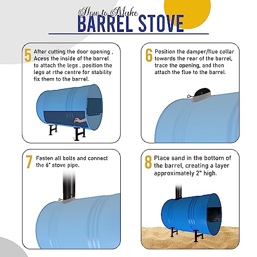 Double Barrel Stove Adapter Kit for 30 to 55 Gallon Drums D862