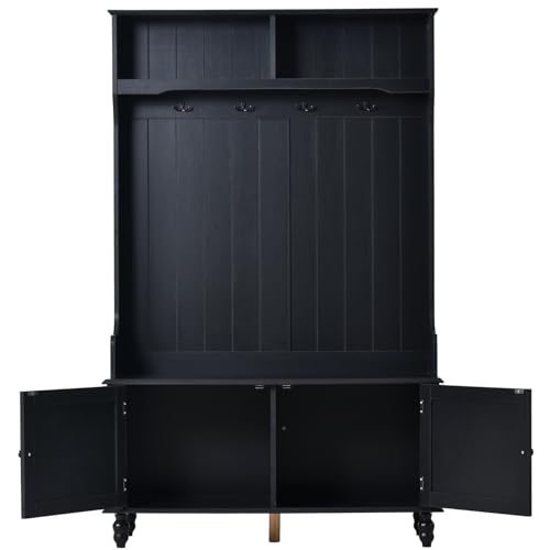White Hall Tree with Storage Bench O97822