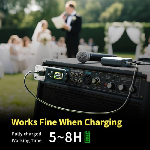 UHF Wireless XLR Transmitter and Receiver with Dual Antennas, Plug-on Wireless Mic Adapter P954737