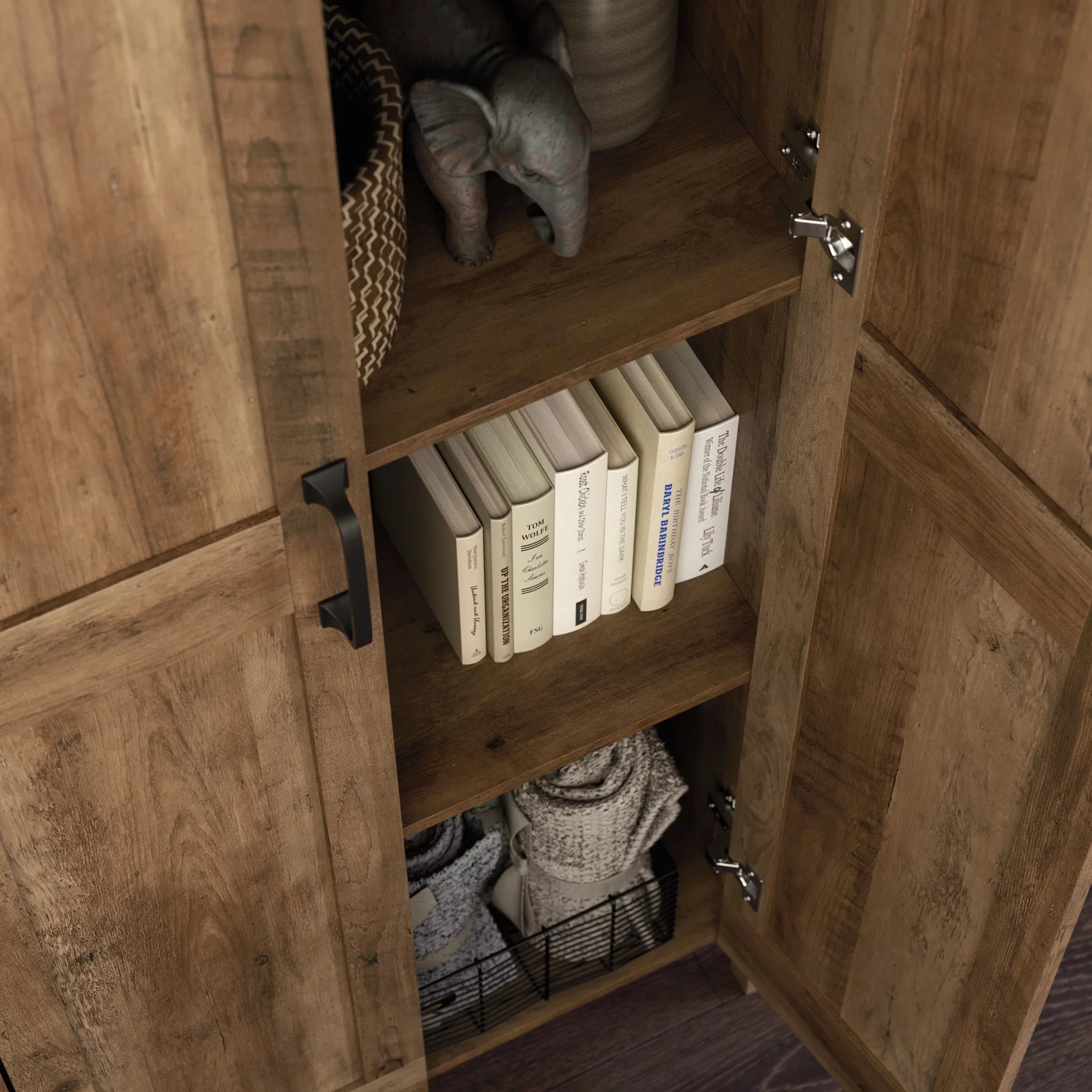 Rural Pine Finish Two-Door Storage Cabinet W665